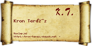 Kron Teréz névjegykártya